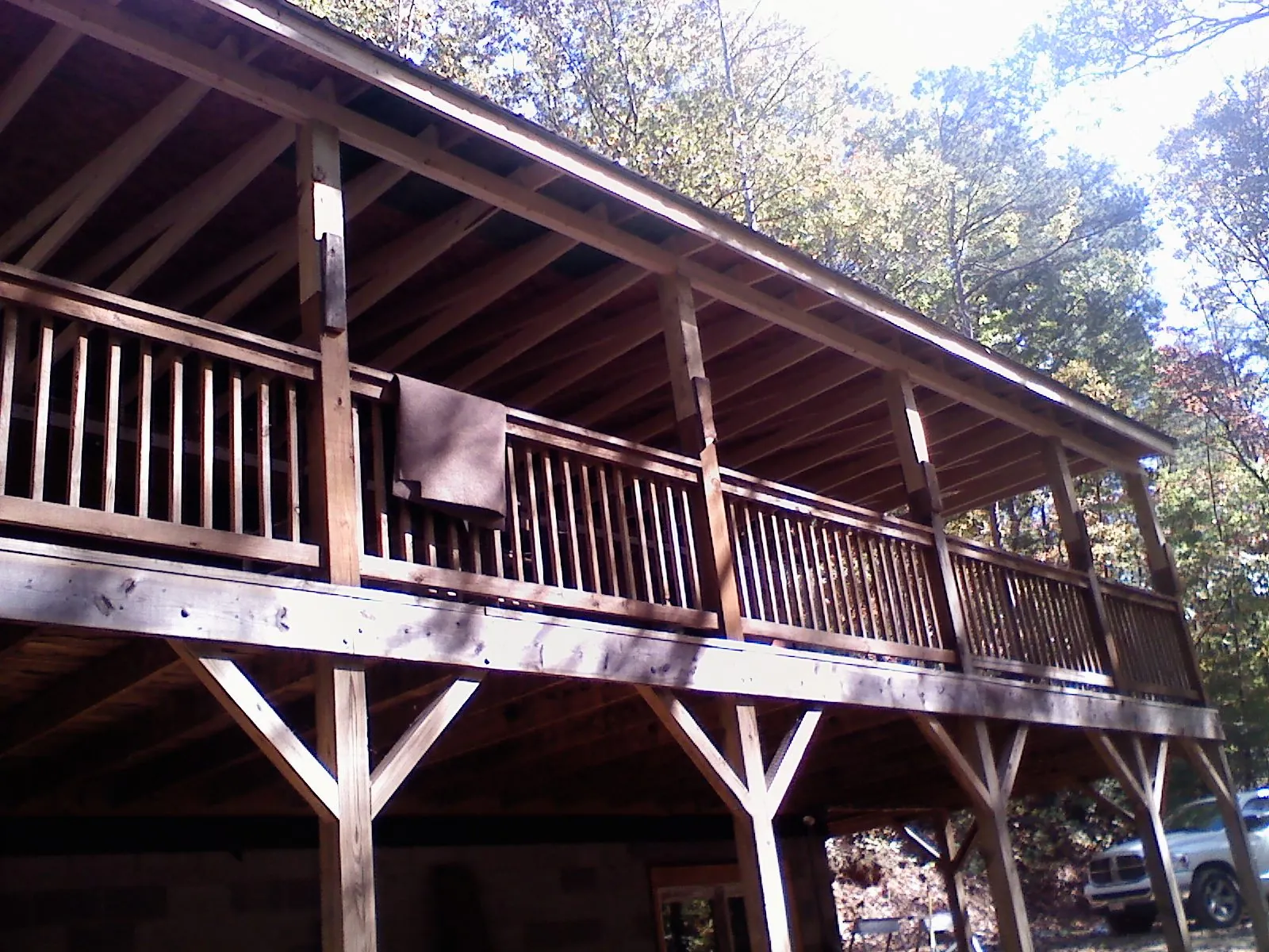 Timber framing under a new elevated porch and deck — Roof Leak Repair in Shady Valley by Roofing Brothers